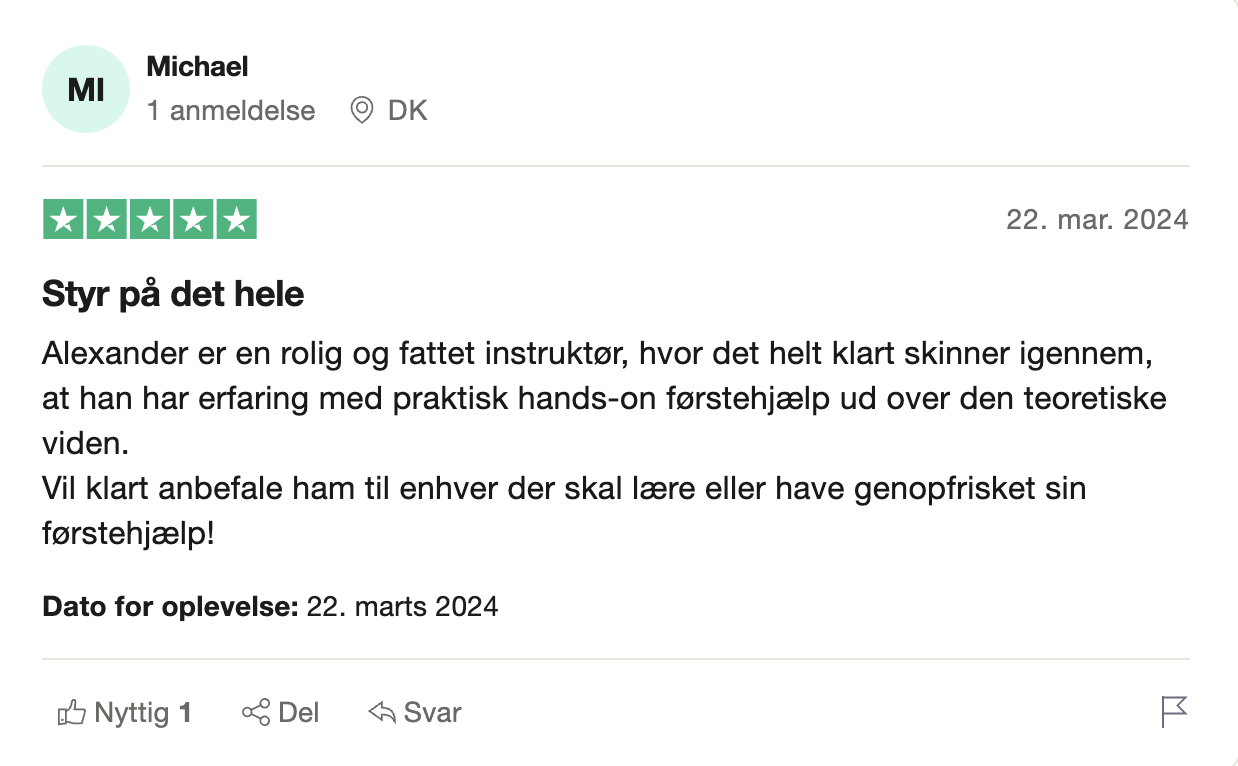 Førstehjælpsakademiet trustpilot