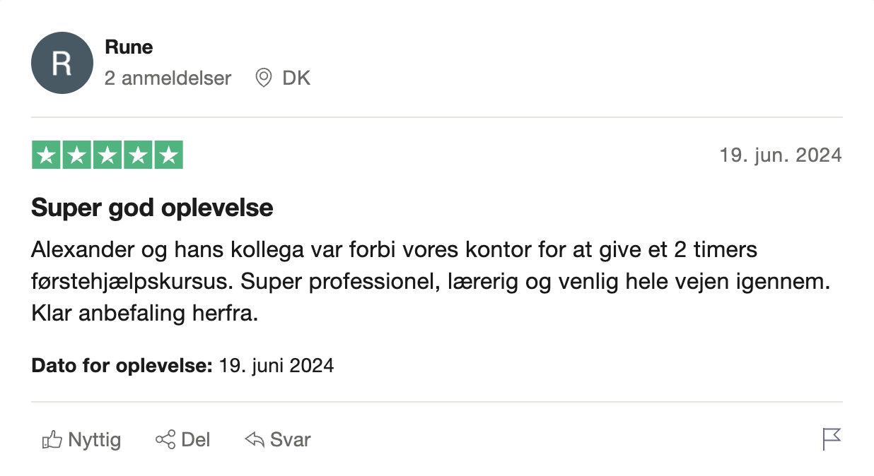 Førstehjælpsakademiet trustpilot